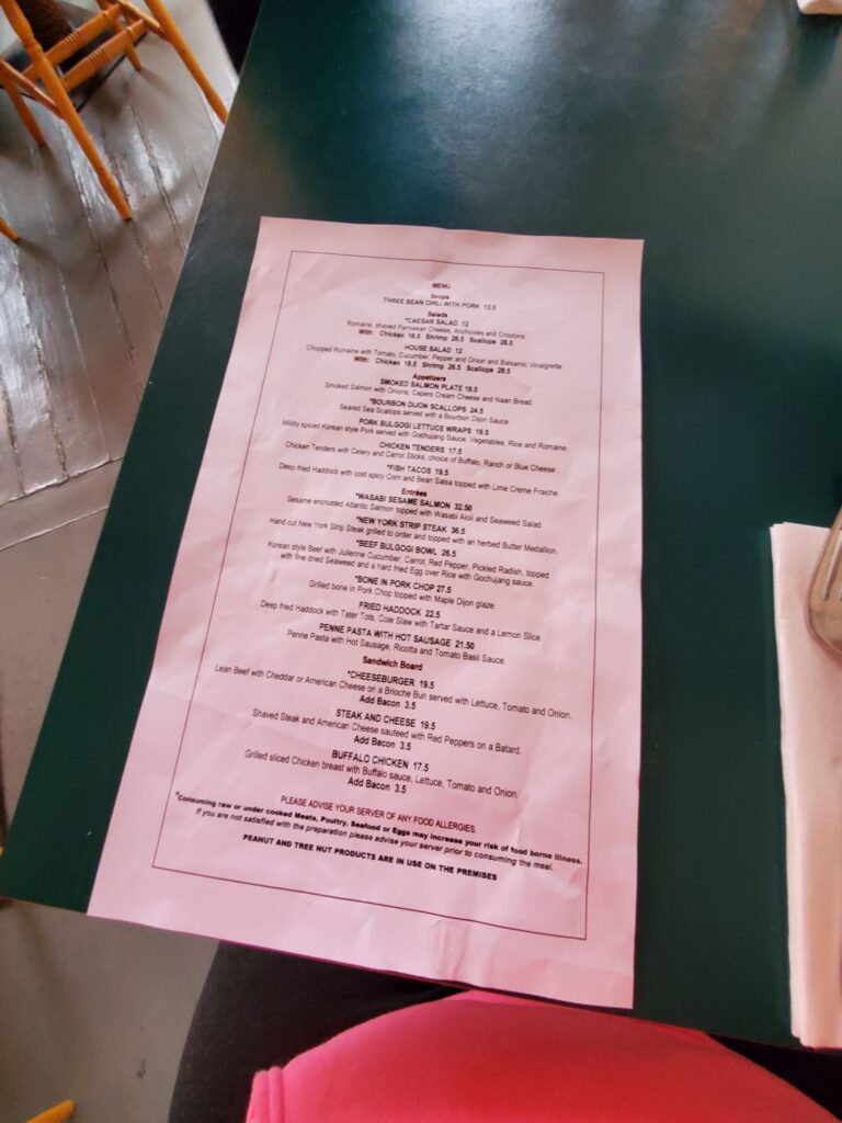 The Cockeyed Gull Restaurant Menu 3
